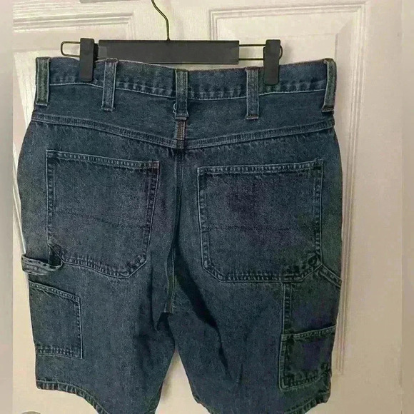 Faded Glory Denim Carpenter Shorts Jorts Men’s 32 Blue Jean Painter Pockets - Picture 2 of 5